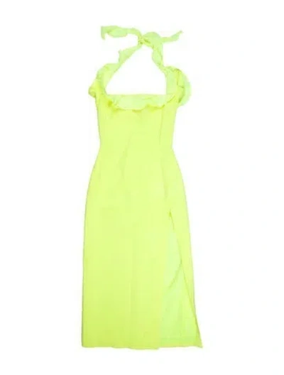 Pre-owned David Koma Square Neckline Midi Length Dress W/ Tags In Green
