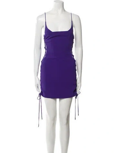 Pre-owned David Koma Square Neckline Mini Dress In Black