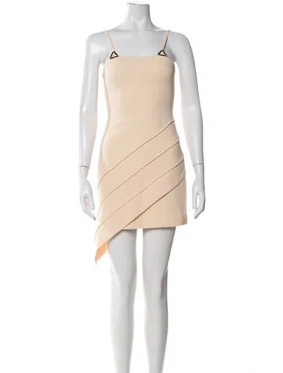 Pre-owned David Koma Square Neckline Mini Dress In Neutral