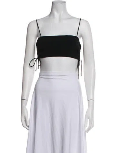Pre-owned David Koma Square Neckline Sleeveless Crop Top In Blue/white