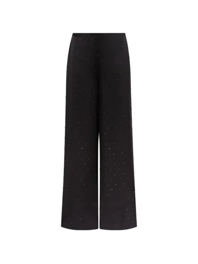 David Koma Star Rhinestone-embellished Wide-leg Trousers In Black