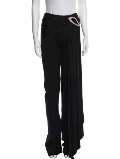 Pre-owned David Koma Straight Leg Pants In Black
