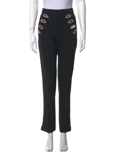 Pre-owned David Koma Straight Leg Pants In Black