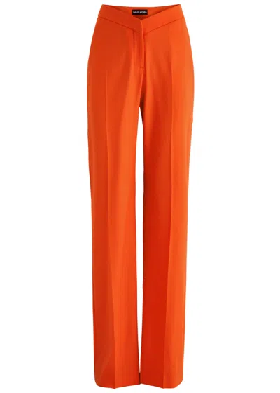 David Koma Straight-leg Stretch-wool Trousers In Orange