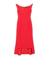 David Koma Off-the-shoulder Bustier Cady Midi Dress In Red
