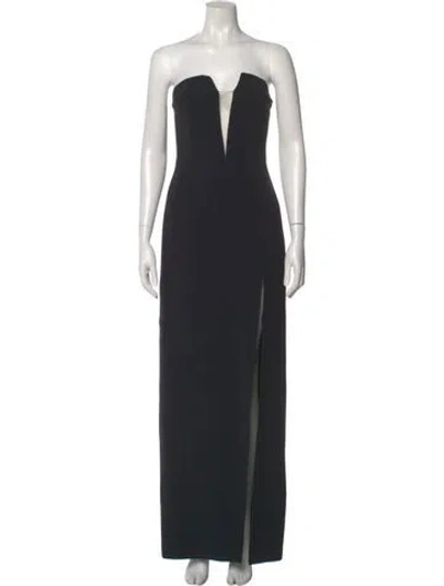 Pre-owned David Koma Strapless Long Dress In Black