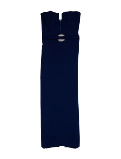 Pre-owned David Koma Strapless Midi Length Dress In Blue