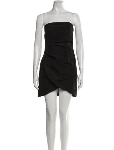 Pre-owned David Koma Strapless Mini Dress In Black