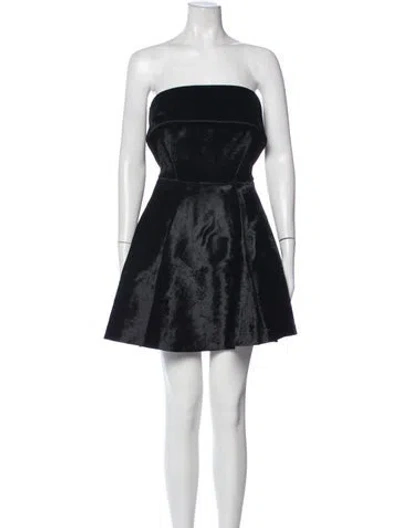 Pre-owned David Koma Strapless Mini Dress In Black