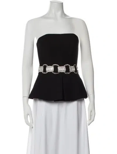 Pre-owned David Koma Strapless Top In Black
