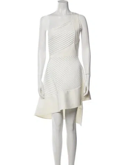 Pre-owned David Koma Striped Midi Length Dress In White