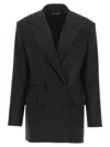 David Koma 'tailored Tuxedo' Blazer With Structured Shoulders In Black