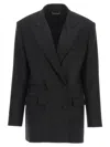 David Koma 'tailored Tuxedo' Blazer With Structured Shoulders In Black