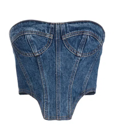 David Koma The Cowboy Wipes His Chest In Short Style. In Blue