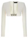 David Koma Crystal-embellished Crop Top In White