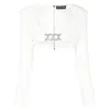 David Koma Crystal-embellished Crop Top In White