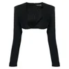 David Koma Plunging-neck Crop Top In Black