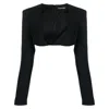 David Koma Plunging-neck Crop Top In Black
