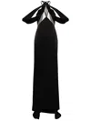 David Koma Tulle-detail Satin Gown In Black