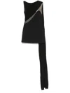 David Koma Tulle-paneled Neoprene Mini Dress In Black