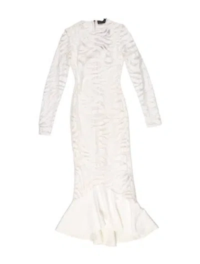 Pre-owned David Koma Turtleneck Long Dress W/ Tags In Neutral