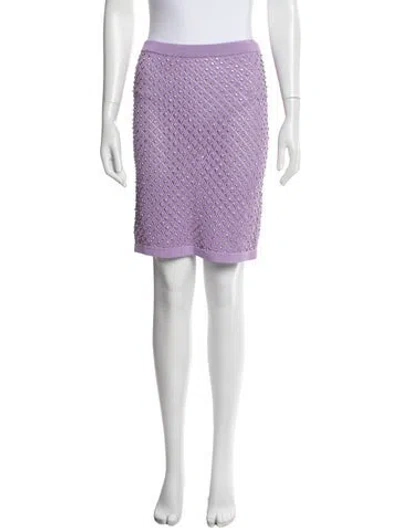 Pre-owned David Koma Tweed Pattern Mini Skirt In Purple