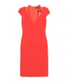 David Koma Cady Midi Dress In Orange