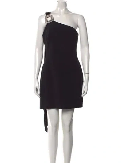 Pre-owned David Koma Velour Mini Dress In Black