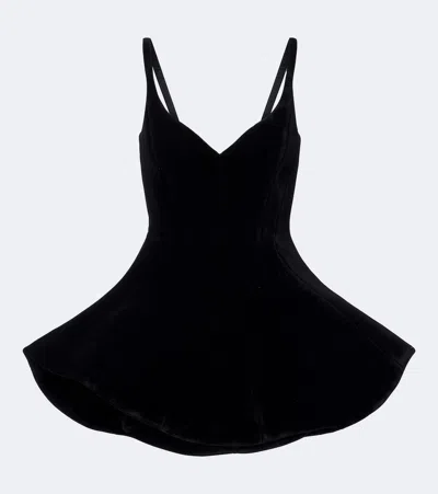 David Koma Velvet Minidress In Black