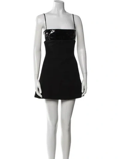 Pre-owned David Koma Virgin Wool Mini Dress In Black