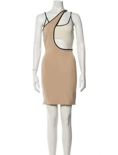 Pre-owned David Koma Virgin Wool Mini Dress In Brown