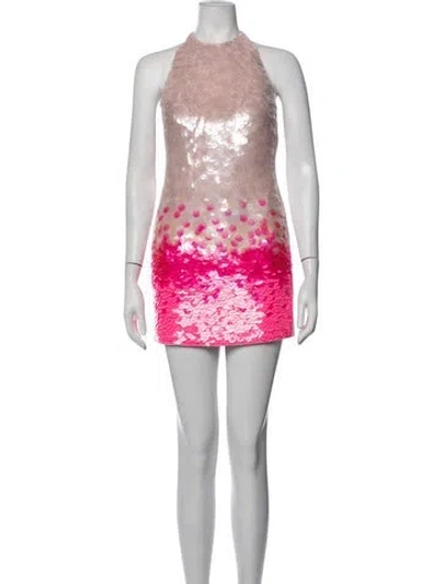 Pre-owned David Koma Virgin Wool Mini Dress In Multicolor