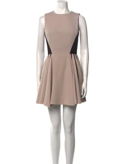 Pre-owned David Koma Virgin Wool Mini Dress In Neutral