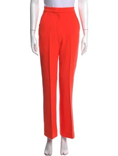 Pre-owned David Koma Virgin Wool Straight Leg Pants In Orange