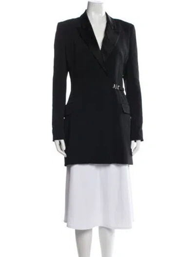 Pre-owned David Koma V-neck Knee-length Dress In Black