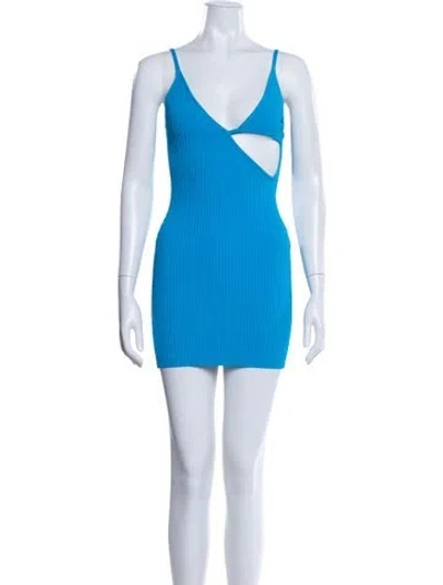 Pre-owned David Koma V-neck Sleeveless Top W/ Tags In Blue