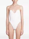 David Koma Wave-neck Tulle Bodysuit In White