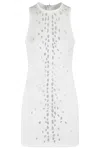 David Koma Speckled Rhinestone Embr Mini Jersey In Yellow