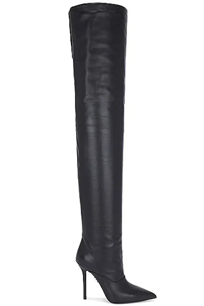 David Koma Wide Leg Thigh High Boot In Black