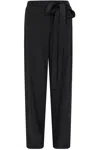 David Koma Wide Leg Trousers With Satin Bow Detail In Black