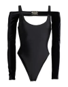 David Koma Velvet Long Sleeves Overlayer Body In Black