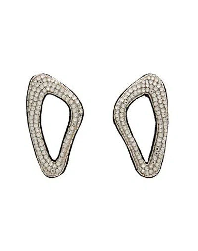 David Koma Woman Earrings Silver Size - Textile Fibers, Glass