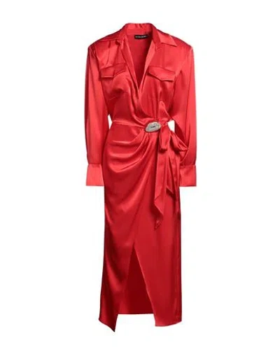 David Koma Woman Maxi Dress Red Size 4 Triacetate, Polyester