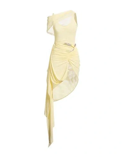 David Koma Woman Maxi Dress Yellow Size 4 Polyamide, Elastane
