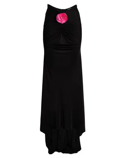 David Koma Floral-brooch Jersey Maxi Skirt In Black