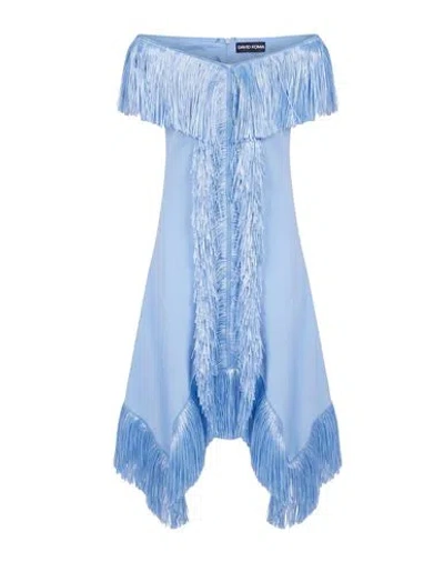 David Koma Woman Maxi Skirt Light Blue Size 6 Viscose, Acetate, Elastane, Polyester