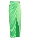 David Koma Woman Maxi Skirt Light Green Size 8 Triacetate, Polyester, Metal, Glass
