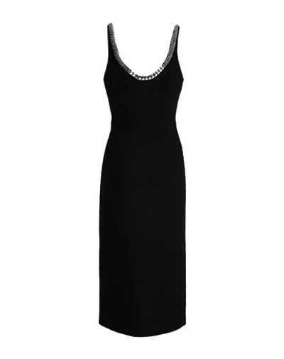 David Koma Woman Midi Dress Black Size 10 Wool, Polyamide, Aluminum