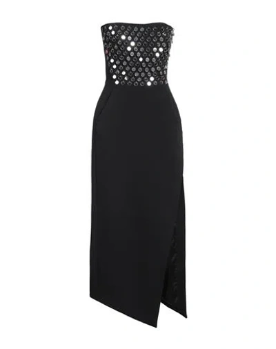 David Koma Woman Midi Dress Black Size 4 Acetate, Viscose, Elastane, Acrylic