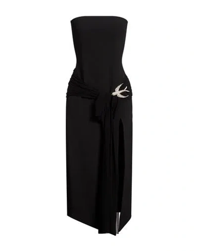 David Koma Woman Midi Dress Black Size 4 Viscose, Acetate, Elastane